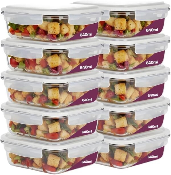 Kit 10 Potes de Vidro Premium