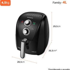 Mondial Air Fryer 4L - Preto/Prata