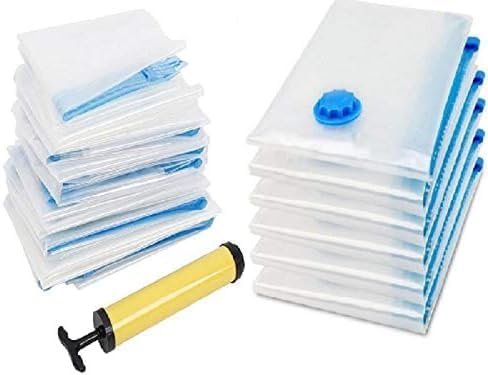 Kit 10 Saco a Vácuo Roupa Viagem + Bomba