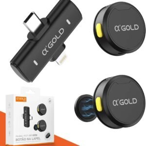 Microfone de Lapela Sem Fio Bluetooth - Linha AGold Premium