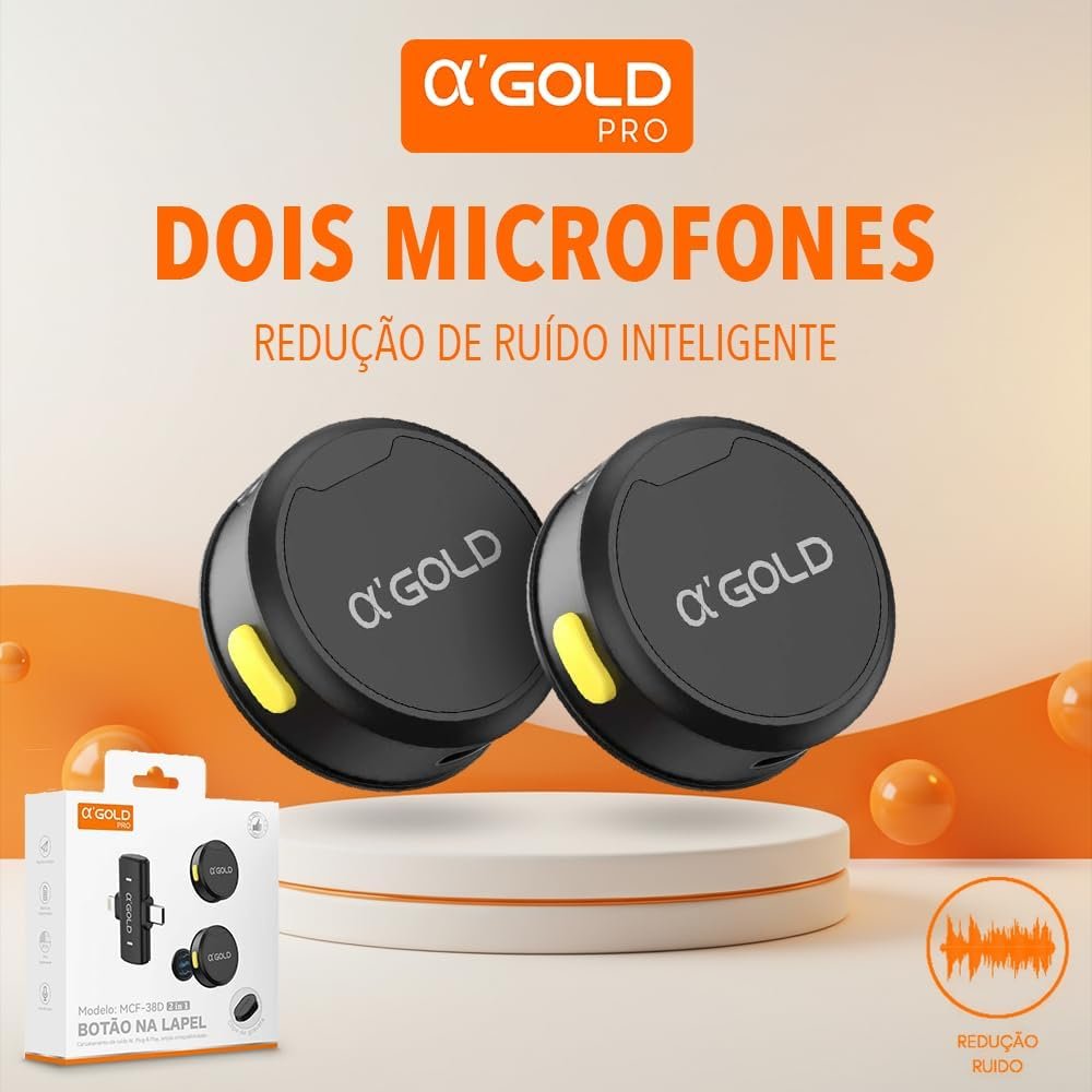 Microfone de Lapela Sem Fio Bluetooth - Linha AGold Premium - Imagem 3